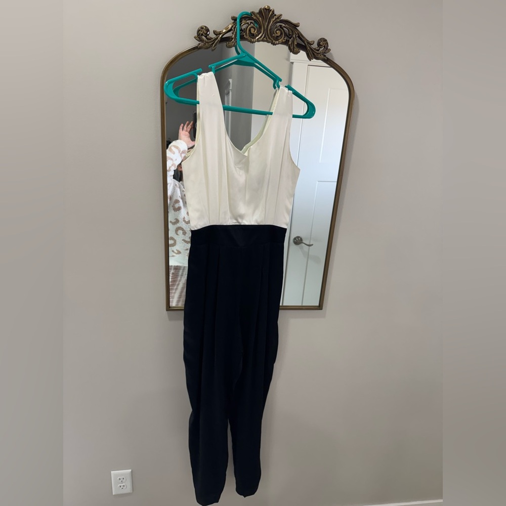 Vintage Elegant Two-Tone Jumpsuit